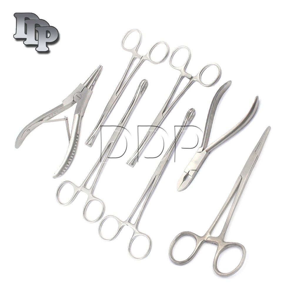 DDP - 7 Body Piercing Instruments KIT Tools Pennington Forceps BP-002