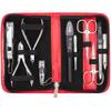 3 Swords Germany - brand quality 10 piece manicure pedicure grooming kit set for professional finger & toe nail care scissors clipper fashion leather case in gift box, Made by 3 Swords (03614) Red view 1