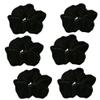 6 Pcs Black Color Large Size Velvet Scrunchies for Women Hair Elastic Bands view 1