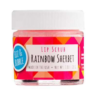 Fizz & Bubble Premium Lip Scrub for Exfoliating, Moisturizing, and Repairing your Lips (Rainbow Sherbet)