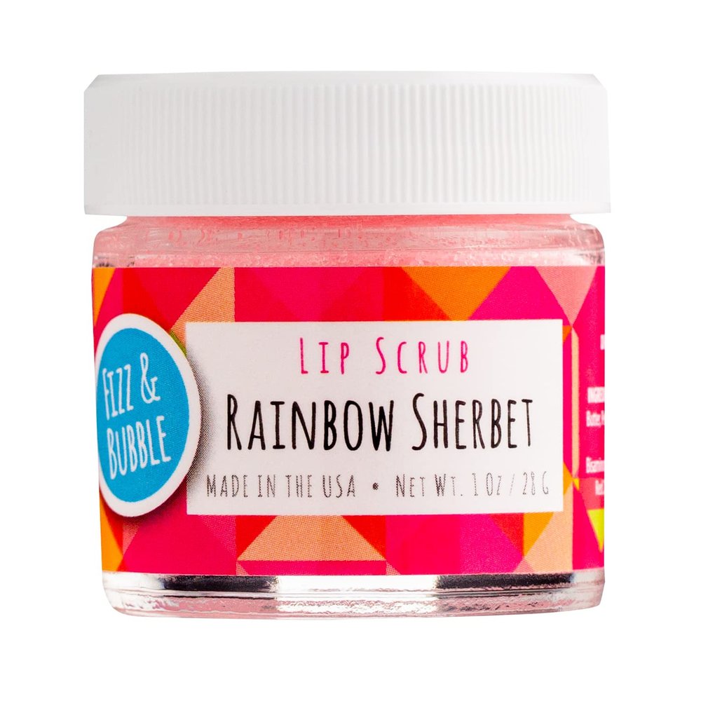 Fizz & Bubble Premium Lip Scrub for Exfoliating, Moisturizing, and Repairing your Lips (Rainbow Sherbet)