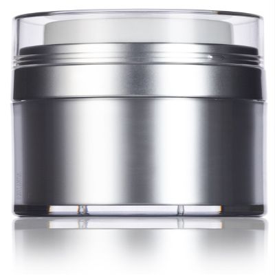 0.50 oz / 15 ml Platinum Silver Airless Jar Refillable Cosmetic (2 pack)