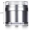 0.50 oz / 15 ml Platinum Silver Airless Jar Refillable Cosmetic (2 pack) view 2