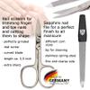 3 Swords Germany - brand quality 3 piece manicure pedicure grooming kit set for professional finger & toe nail care scissors file genuine leather case in gift box, Made in Solingen Germany (03737) view 2