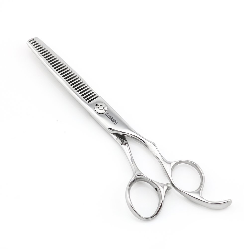 6" Barber Hair Scissors Hair Thinning Shears Professional Hair Thinning Scissors 30 Teeth 440C Silvery Convex Edge KINSARO for Hairdresser Barbershop or Home Use