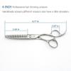 6" Barber Hair Scissors Hair Thinning Shears Professional Hair Thinning Scissors 30 Teeth 440C Silvery Convex Edge KINSARO for Hairdresser Barbershop or Home Use view 2
