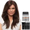 Jon Renau & Christy's Wigs - Zara Petite Synthetic Wig - Lace Front, Monofilament Top - Straight, Long Layered - Brown - 8 Item Bundle view 1