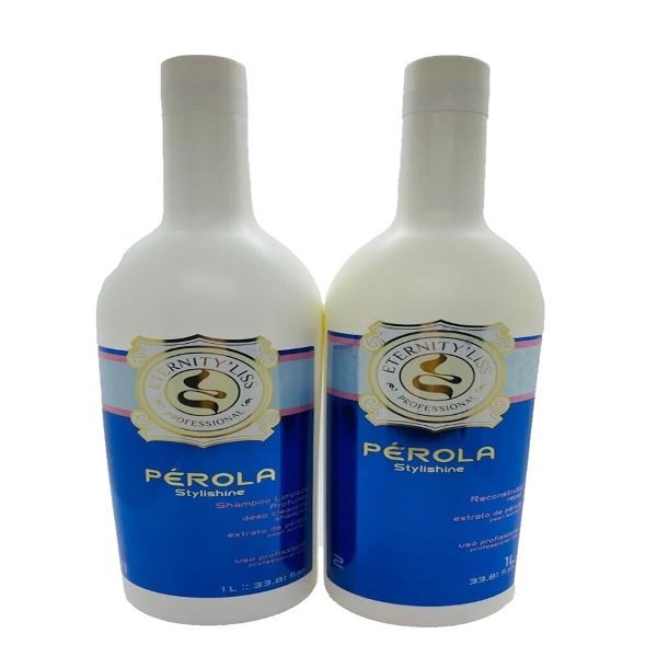 ETERNITY'LISS BRAZILIAN PEROLA HAIR STRAIGHTENER TREATMENT (2 X 1 Litre Shampoo and Keratin)