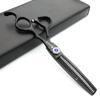 6 inch hairdressing scissors 440C steel hairdressing cutting scissors+thinning scissors (black) (Thinning Scissors) view 1
