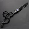 6 inch hairdressing scissors 440C steel hairdressing cutting scissors+thinning scissors (black) (Thinning Scissors) view 2