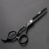 6 inch hairdressing scissors 440C steel hairdressing cutting scissors+thinning scissors (black) (Thinning Scissors) view 4