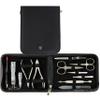 3 Swords Germany - brand quality 12 piece manicure pedicure grooming kit set for professional finger & toe nail care with black genuine leather case - Made in Germany view 1