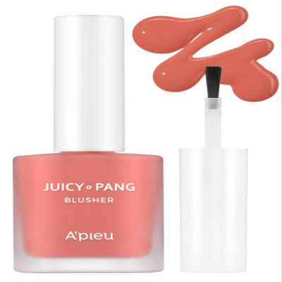A'PIEU Juicy-Pang Water Blusher [CR01]  Fruity Liquid Blush for Cheeks, Buildable & Blendable Color, Hydrating Dewy Finish with Fruit Extract Blend & Rose Flower Water, 0.31 fl oz