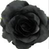 oceansEdge11 5" Black Rose Poly Silk Flower Hair Comb view 2