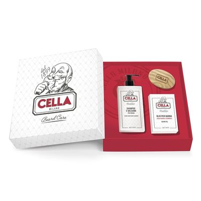 Cella, Luxury Beard Grooming Set, Includes Cellas Beard Oil, Beard Brush and Beard Shampoo, Made in Italy