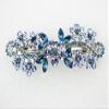 Faship Gorgeous Navy Blue Rhinestone Crystal Floral Hair Barrette Clip view 2