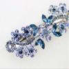 Faship Gorgeous Navy Blue Rhinestone Crystal Floral Hair Barrette Clip view 4
