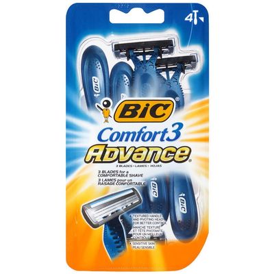 Bic Comfort 3 Advance Shaver, Disposable 4 ea (Pack of 6)