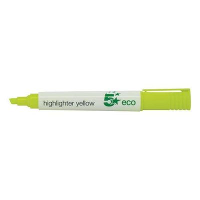 5 Star Eco Highlighter 1-5mm Line Yellow Pack 10
