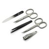 Mont Bleu 5-piece Manicure Set with crystal nail file, in Cruelty Free White Leatherette Case | Italian Scissors - Silver Crystal Nail File - German Case view 3