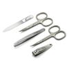 Mont Bleu 5-piece Manicure Set with crystal nail file, in Cruelty Free Red Leatherette Case | Italian Scissors - Silver Czech Crystal Nail File - German Case view 3
