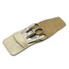 Mont Bleu 5-piece Manicure Set with crystal nail file, in Beige Eco-Leather Case | Italian Scissors - Black Czech Crystal Nail File - German Case view 1