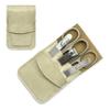 Mont Bleu 5-piece Manicure Set with crystal nail file, in Beige Eco-Leather Case | Italian Scissors - Black Czech Crystal Nail File - German Case view 2