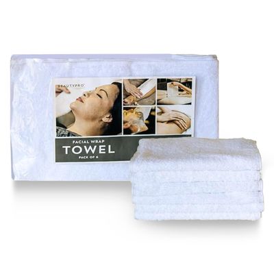 Beauty Pro - Esthetician Towels for Facials and Spa Treatments - Premium White Salon Face Wrap Cloths for Hot Towel Services, Massage, and Professional Skincare Use - (6 Count)