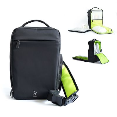 BowForBold Multi-Bag: Water Resistant with Toiletries compartment, Front Facing Card Slot - Great for Daily Commuting, Travel, Gym, Cycling (Olive)