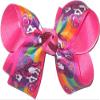 OV-2490M Medium Hair Bow Unicorn Print over Raspberry Rose view 1