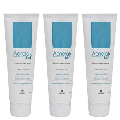Acnelak Pimple Care (100 ml, 4 in 1) Face Wash (Pack of 3), from Life Line Medicos