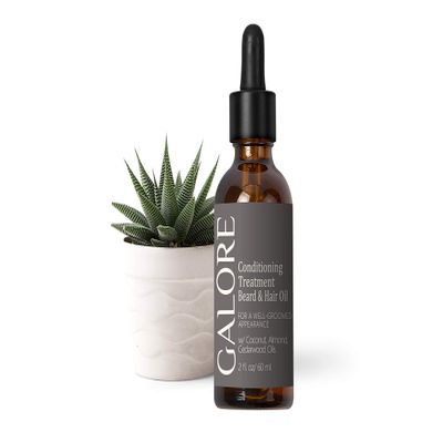 Coconut Oil Beard Oil for Men - Beard Growth Oil for beard, mustache & hair - Natural Beard Oil with Essential Oils - Light, Daily Conditioner & Moisturizer for hair & face - GALORE Naturals