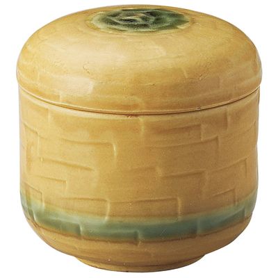 Yamashita Kogei 14035220 Yellow Seto Shaving Natsume Bowl 3.1 x 3.1 inches (8 x 8 cm)