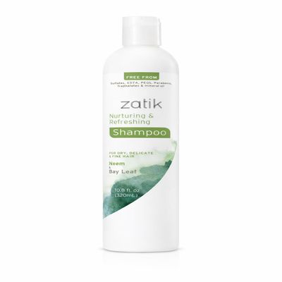 Zatik Naturals Nurturing & Refreshing Shampoo, Neem & Bay Leaf, 10.8 oz