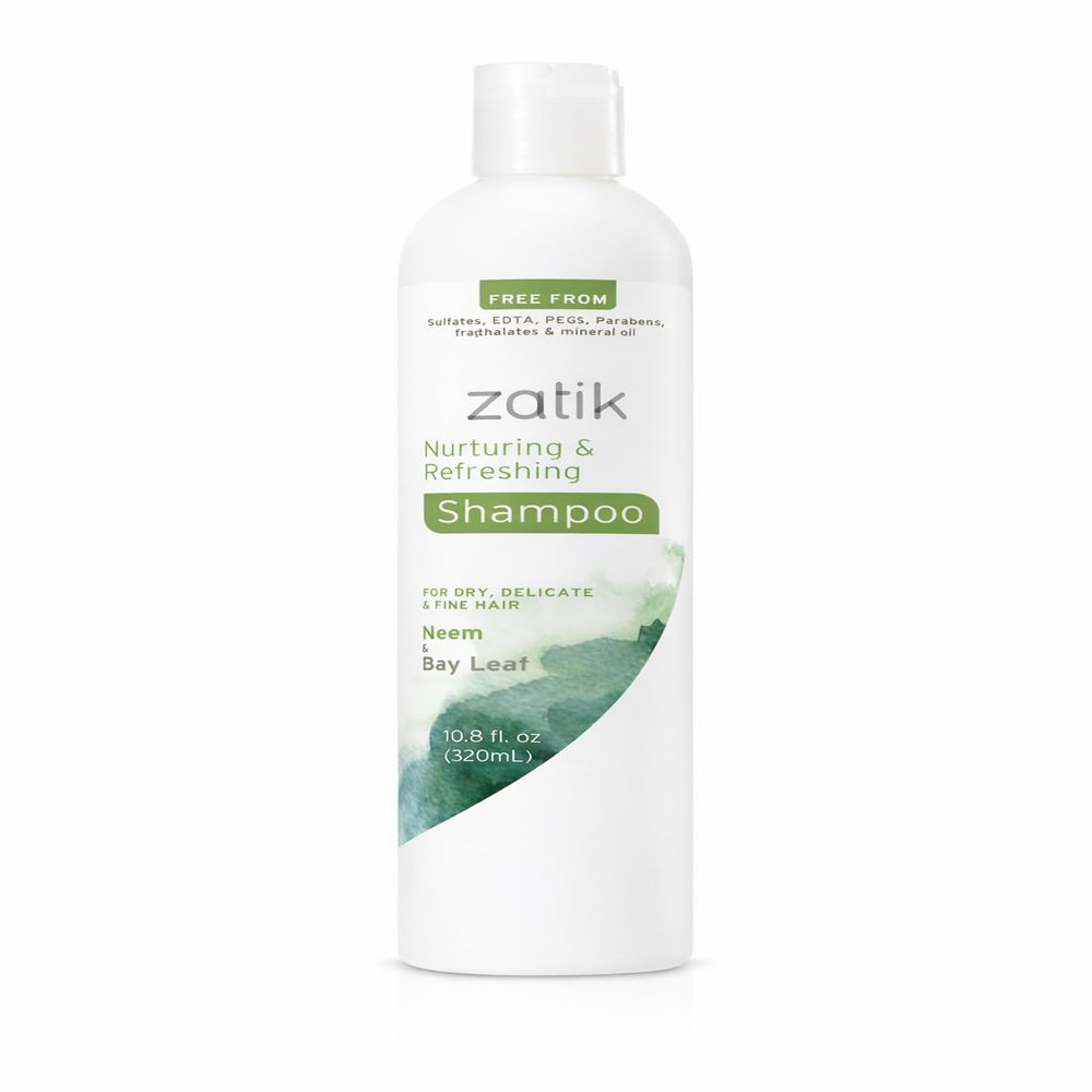 Zatik Naturals Nurturing & Refreshing Shampoo, Neem & Bay Leaf, 10.8 oz