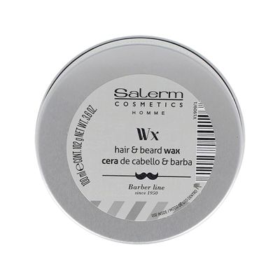 SALERM - Men's Hair Wax - Homme Barber Line - 100 ml - for Hair, Beard, and Mustache - Strong Hold and Medium Shine - with Hydrating Actives - Keeps Style Longer