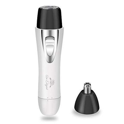 2-in-1 Facial Hair Remover for Women  Rechargeable Painless Electric Face Shaver, Eyebrow & Nose Hair Trimmer, Waterproof, Portable Peach Fuzz Remover for All Skin Types