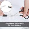ericotry Professional Precision Eyebrow Trimmer Scissors Scissors with Comb and Non Slip Finger Grips Black Silver Tone for Men Women Hair Removal Grooming Shaping Black view 4