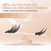 NAGARAKU Double Tips Flat Ellipse Eyelash Extensions Supplies 0.15 C curl 14mm Natural Charcoal Color Faux Mink Super Soft Split Tips Lash Individual Lashes view 3