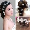 12PCS U-shaped Butterfly Pearl Rhinestone Bridal Wedding Hair Pins Clip Headdress Prom Headwear Hair Accessories Hairpin DIY Accessories for Women Lady (Silver) view 3