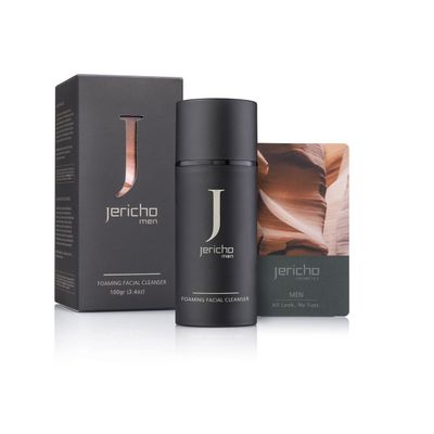 Foaming Facial Cleanser and Shaving Gel for Men by Jericho - Enriched with natural antioxidant Vitamin C and Chamomile extract for soft, smooth and radiant skin