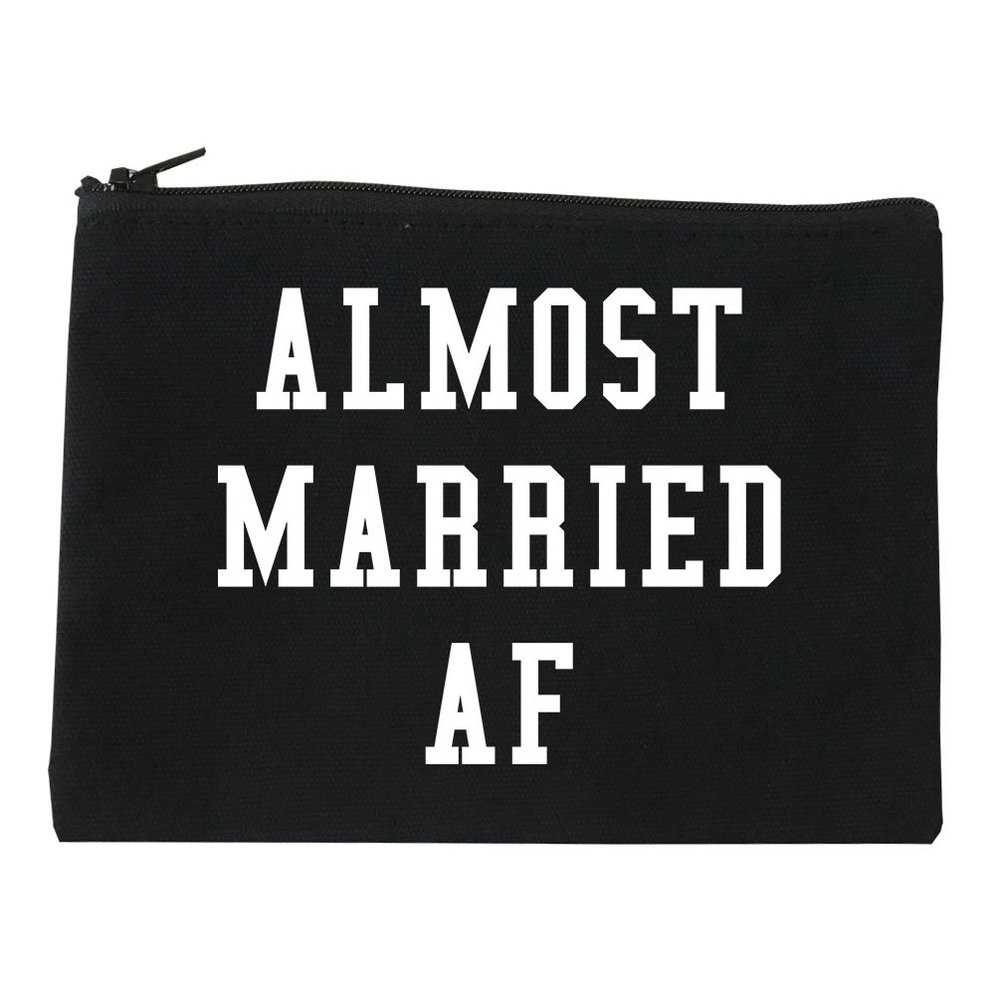 Almost Married AF Engaged Cosmetic Makeup Bag Black Large