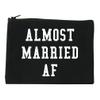 Almost Married AF Engaged Cosmetic Makeup Bag Black Large view 1