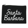 FASHIONISGREAT Santa Barbara CA Script Chest Cosmetic Makeup Bag Black Large view 1