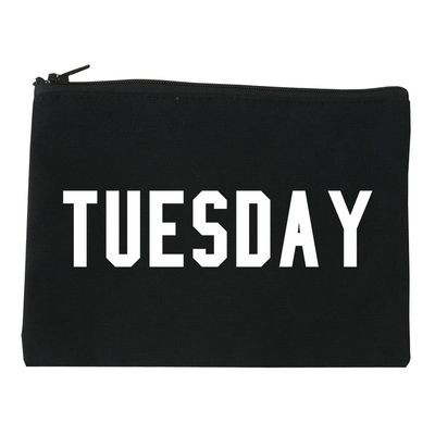 FASHIONISGREAT Tuesday Days Of The Week Cosmetic Makeup Bag Black Small