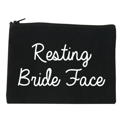 FASHIONISGREAT Resting Bride Face Funny Wedding Cosmetic Makeup Bag Black Medium