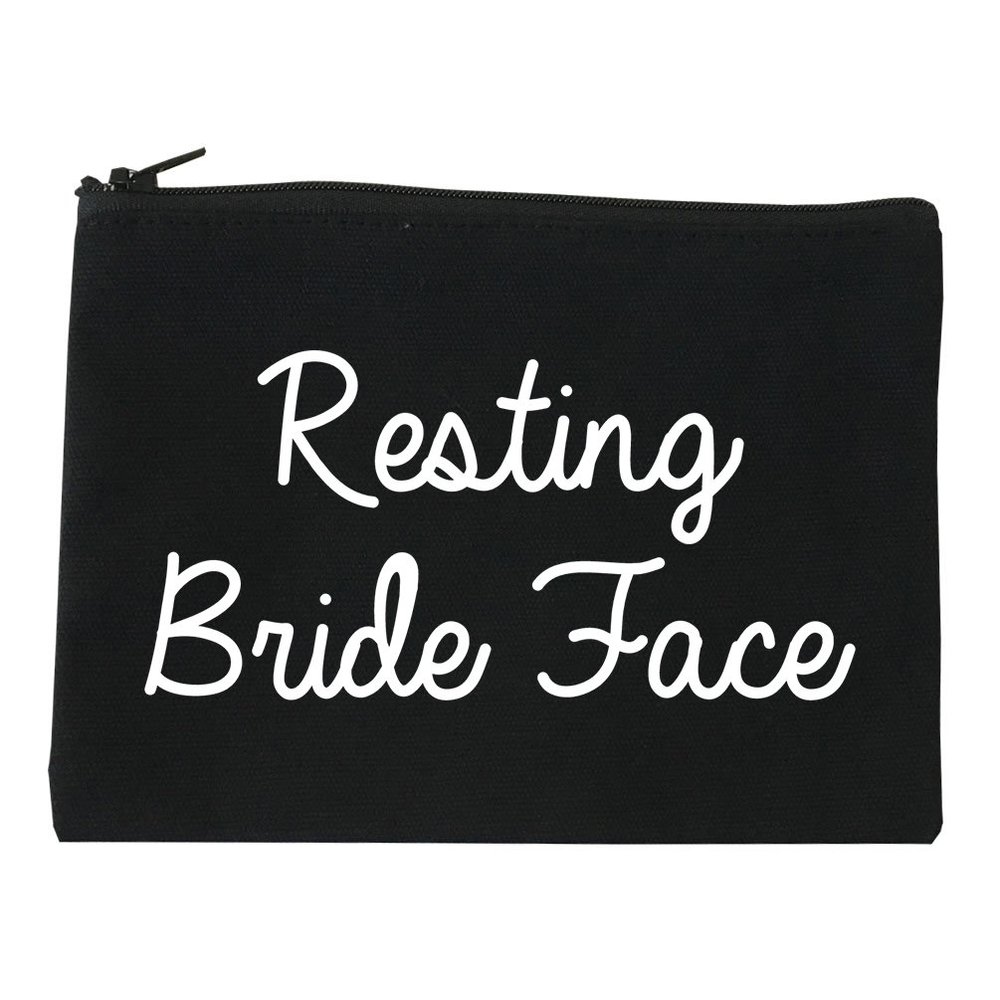 FASHIONISGREAT Resting Bride Face Funny Wedding Cosmetic Makeup Bag Black Medium