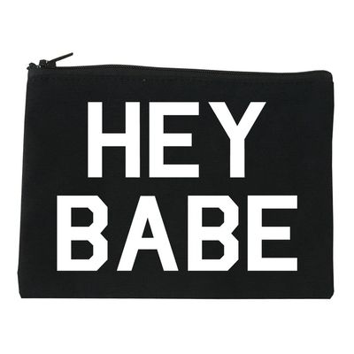FASHIONISGREAT Hey Babe Cosmetic Makeup Bag Black Small