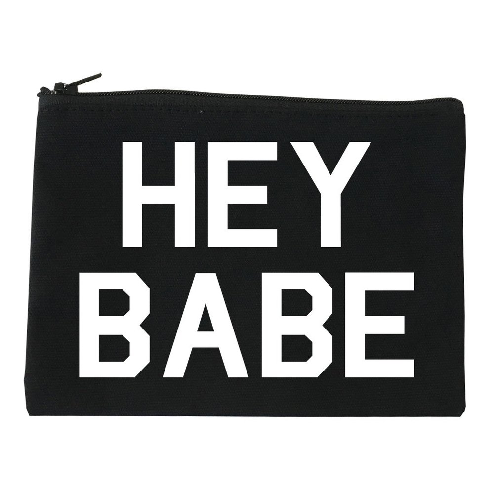 FASHIONISGREAT Hey Babe Cosmetic Makeup Bag Black Small