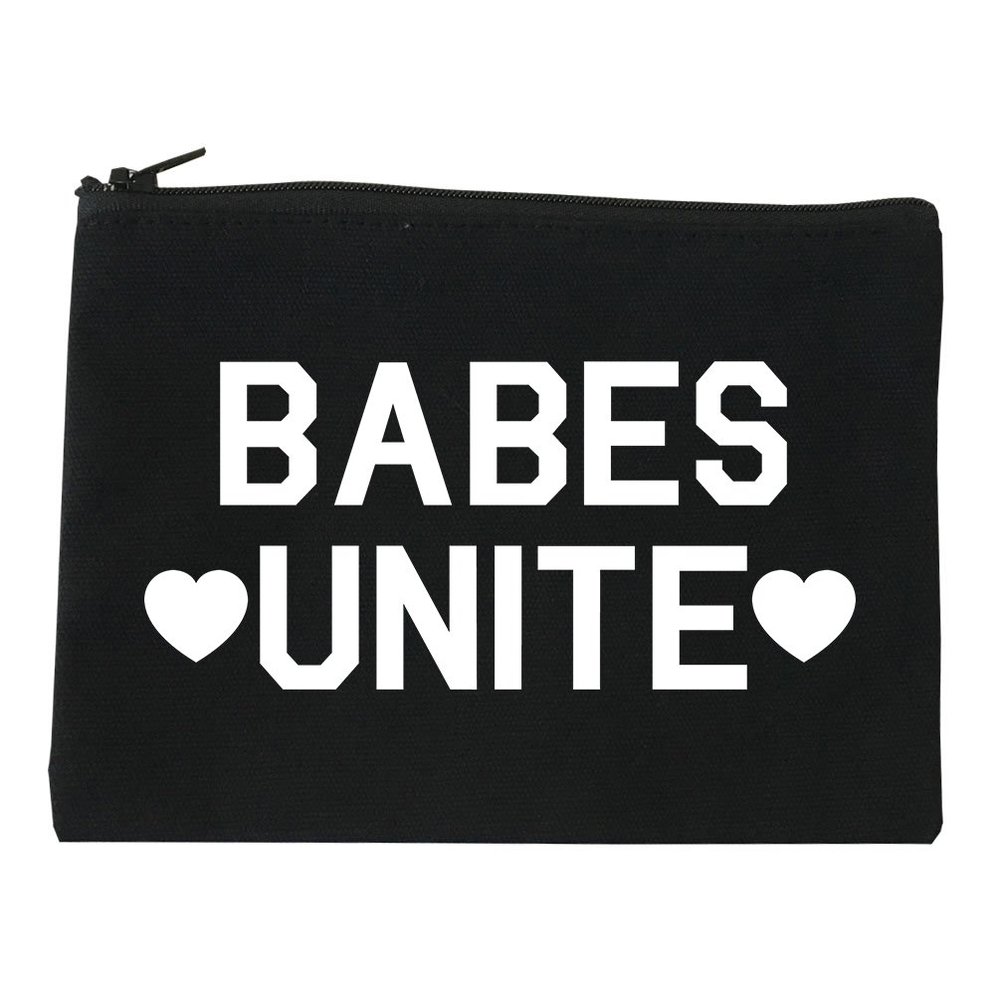 FASHIONISGREAT Babes Unite Hearts Cosmetic Makeup Bag Black Medium